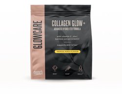 Munch Collagen Glow+ Advanced Formula Tropical Punch | Collageensupplement met Vitamine C*, Zink** & Biotine*** voor huid, haar & nagels** | Tropical Punch smaak | Poeder 300 g (+25 porties)