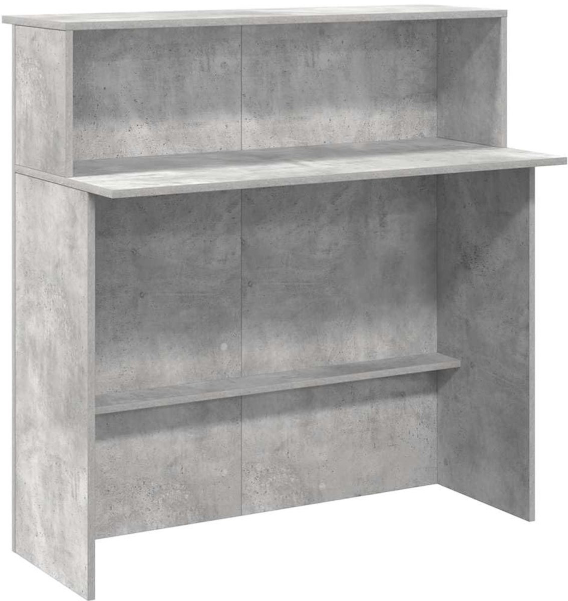 Solidchoice - Ontvangtafel in Betongrijs met Geïntegreerde Plank