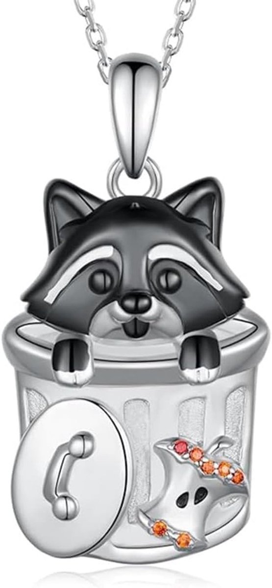 Solidchoice - Dierenhanger Ketting voor Dames met Wasbeer Motief