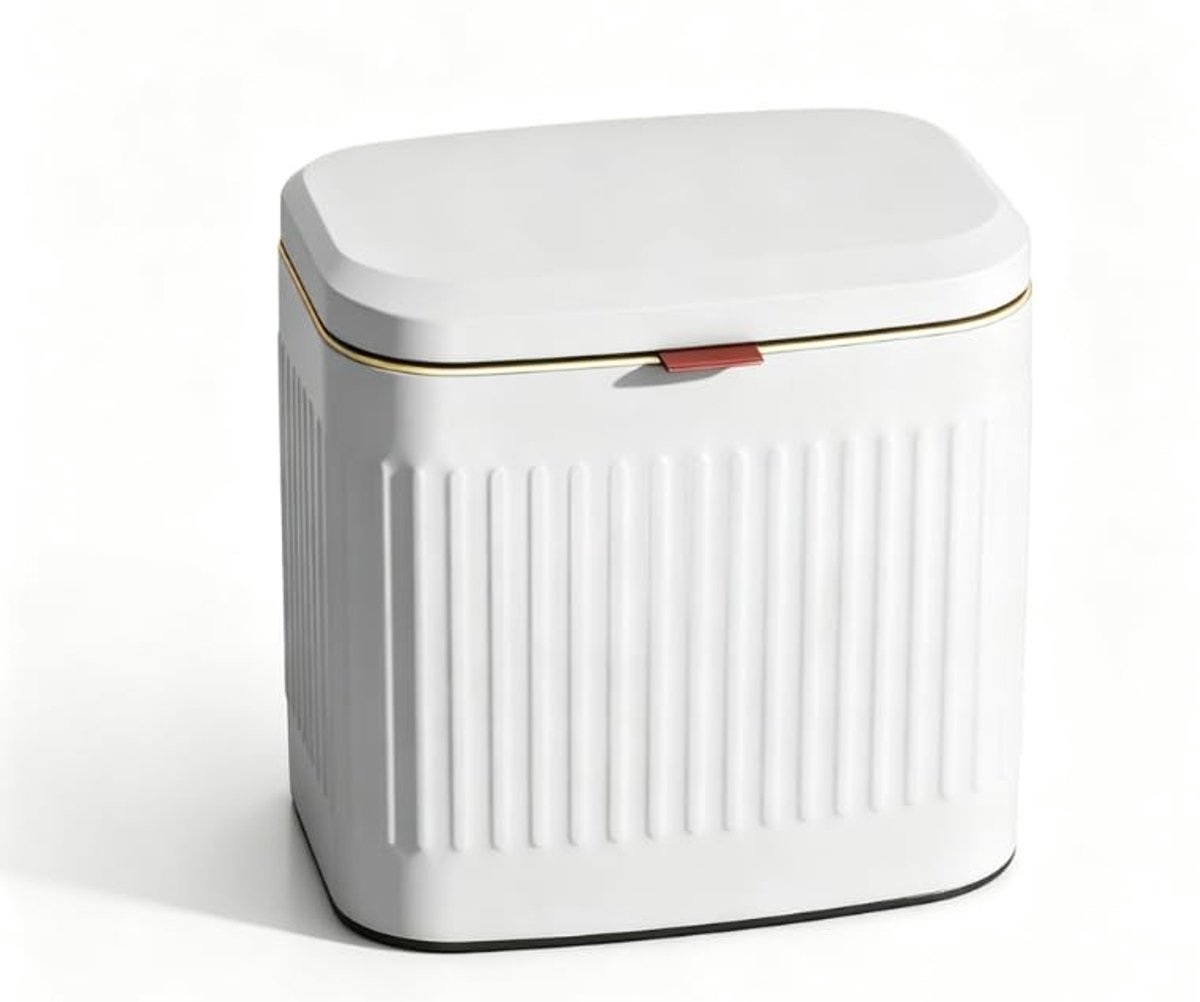 Solidchoice - Roestvrijstalen Vuilnisemmer 4L met Glijdend Deksel voor Keuken en Badkamer