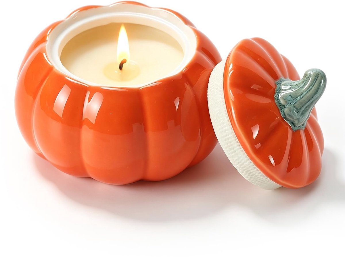 Solidchoice - Herfst Geurkaarsen in Pompoenvorm voor Halloween Decoratie