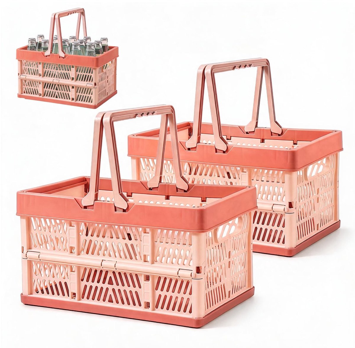 Solidchoice - Opvouwbare Klapbox met Handvat, Set van 2