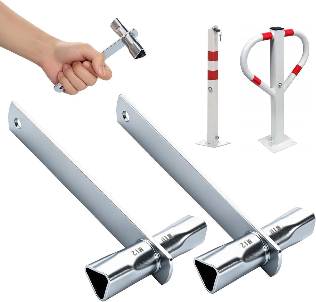 Solidchoice - Set van 2 Driehoekige Kolomsleutels M12/M10