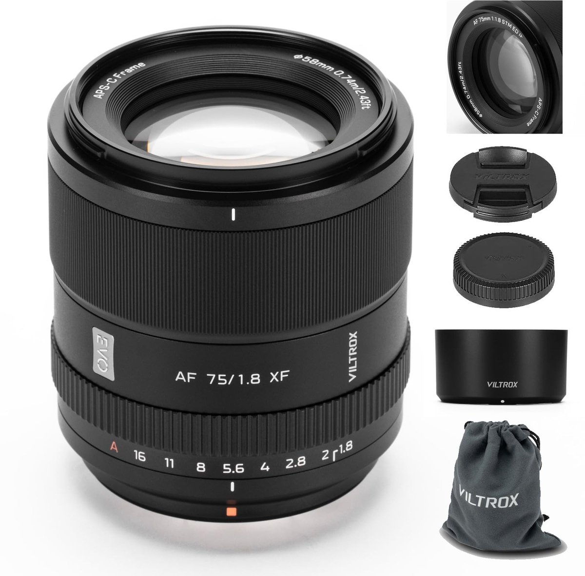 Solidchoice - 75mm F1.8 APS-C Lens met Autofocus voor Fuji