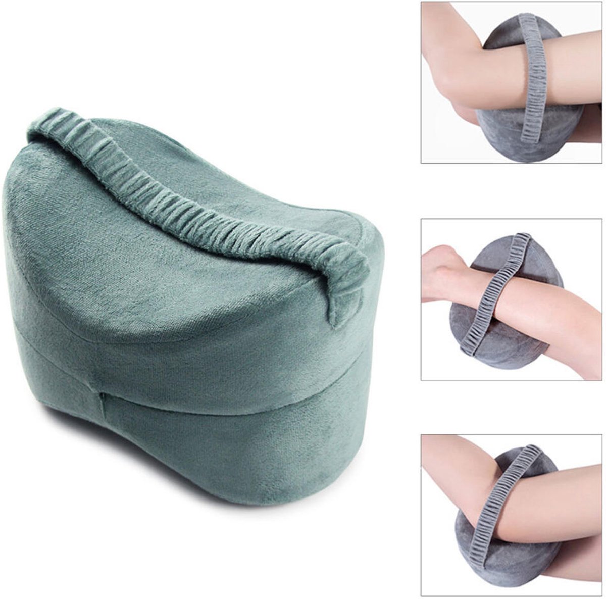 Kniekussen Voor in Bed - Beenkussen - Orthopedisch Kniekussens - Knie Kussen - Memory Foam - Zijslaapkussen - Ergonomisch Beenkussen - Voor Zijslapers - Schootkussen - Kussen voor tussen Knieen - Rugklachten - Rugpijn - Heupklachten - Lake Blue