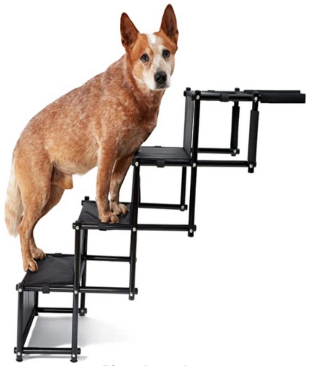 Cherrys Finds - Hondentrap - Trap Hond - Hondentrap Auto - Trap Voor Honden - Stevige Hondentrap Tot 75 kg - Auto Trap Voor Alle Voertuigen - Zwart