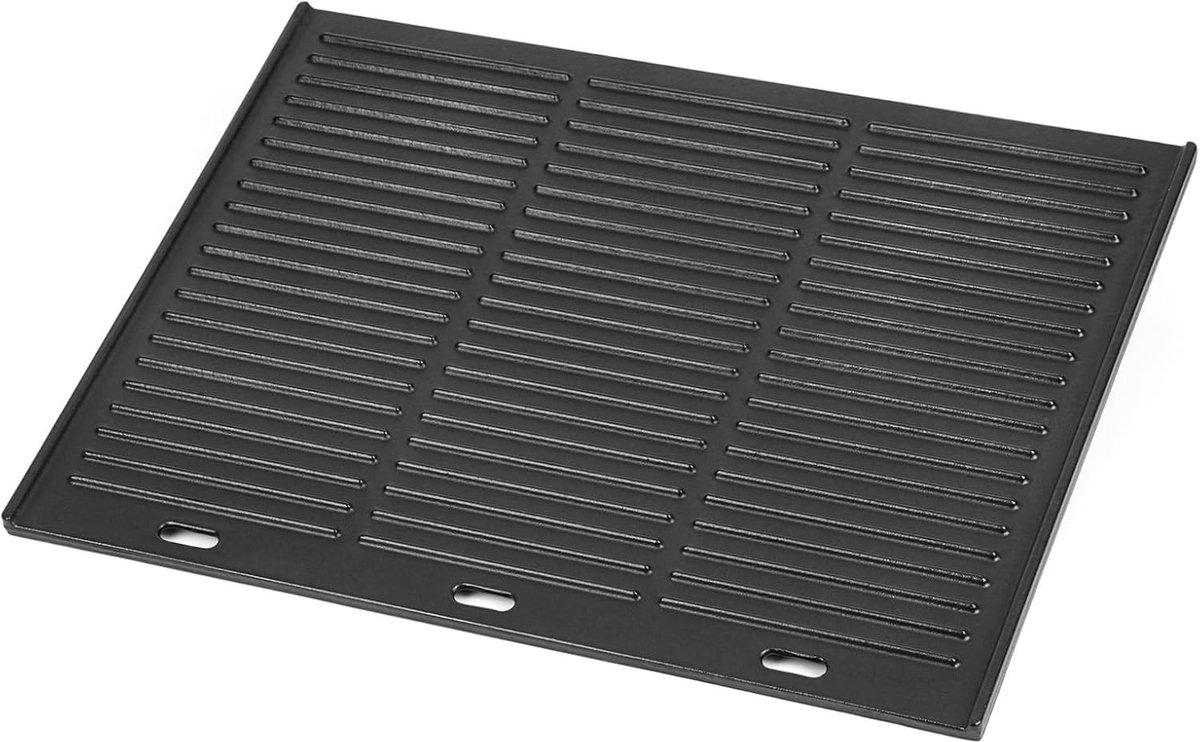 Plancha barbecue - Zwart - 48,5 x 40 x 1,3 cm - Gietijzeren Grillplaat voor Universeel Gebruik