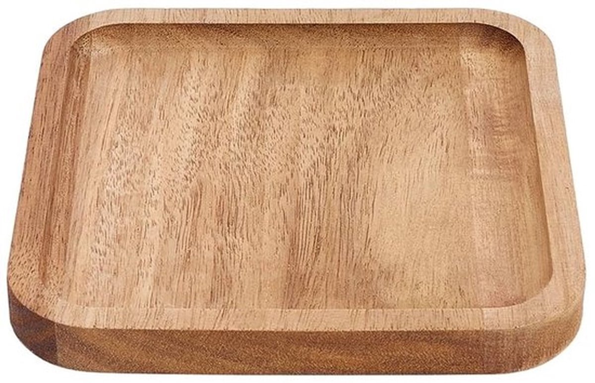 Dienblad Vierkant - Dienblad Hout - Dienblad Antislip - Dienblad 15x15cm - Dienbladen - Massief Acaciahouten Constructie - Serveerblad