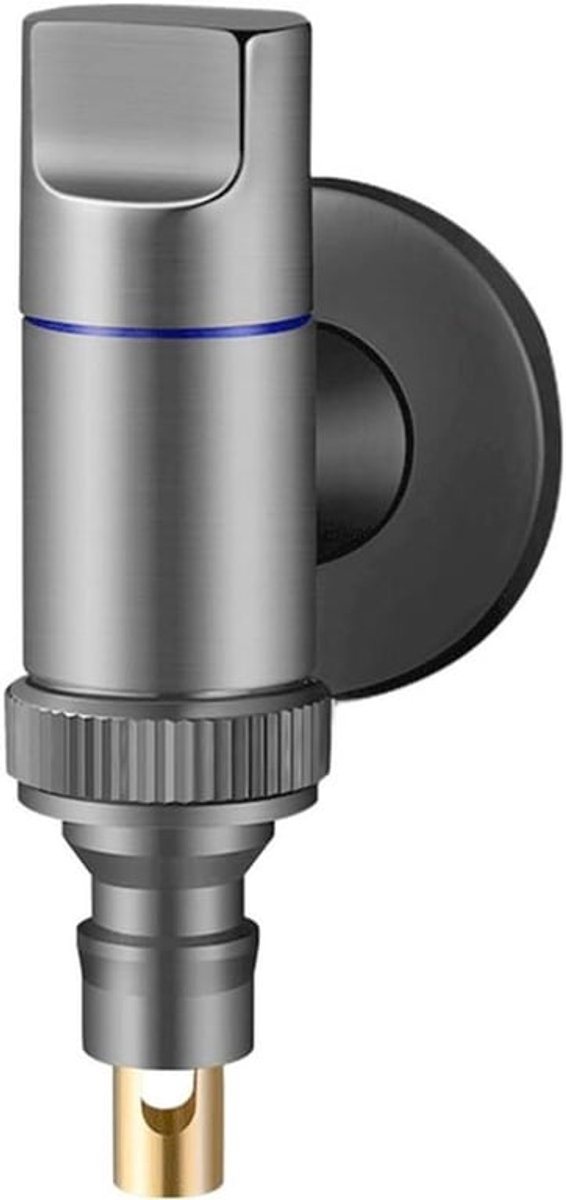 Wasmachinekraan van messing - Hoekventiel - Clip-on-uitloopkoppeling - Waterstop - Geschikt voor wasmachines - messing - kraan - ventiel - koppeling - hoekventiel - messing - waterstop