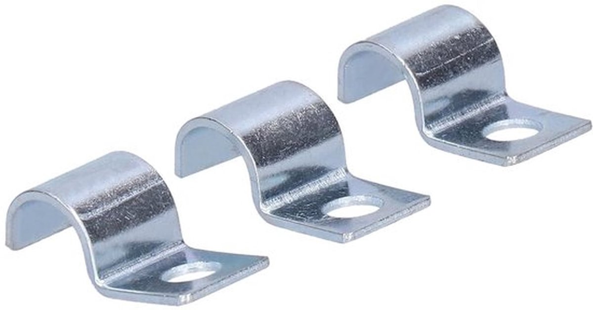 Buisklemmen - 20 stuks - Enkel gat - Verzinkt - Roestvrij staal - Geschikt voor alle buizen - 12 mm - Montageklemmen - Bevestigingsmaterialen