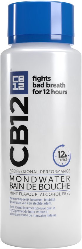 CB12 Original Mondwater - Beschermt 12 uur lang tegen een slechte adem - Met Fluoride voor bescherming tegen gaatjes - Frisse mentholsmaak - Alcoholvrije mondspoeling - 250ml