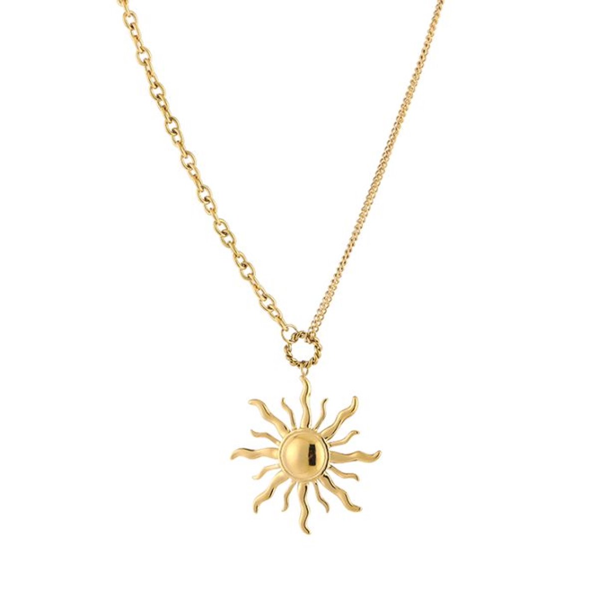 Bijoutheek Collier XL Zon Goudkleurig