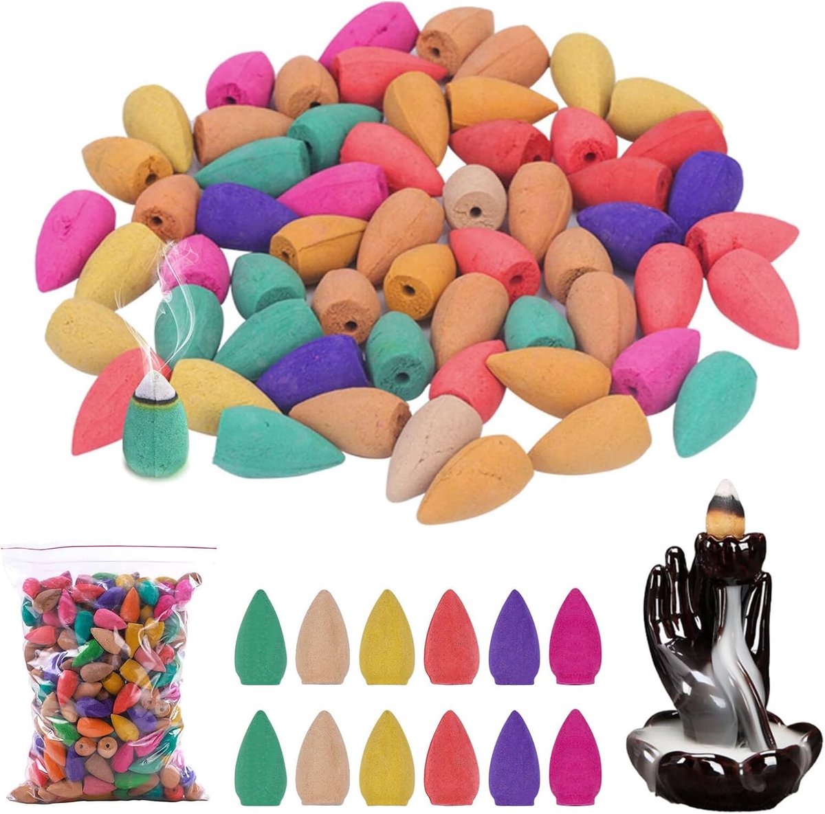 300 Geurige Wierookhars Cones voor Slaapkamer, Kantoor, Yoga en Ontspanning - Ideaal voor Meditatie en Aromatherapie