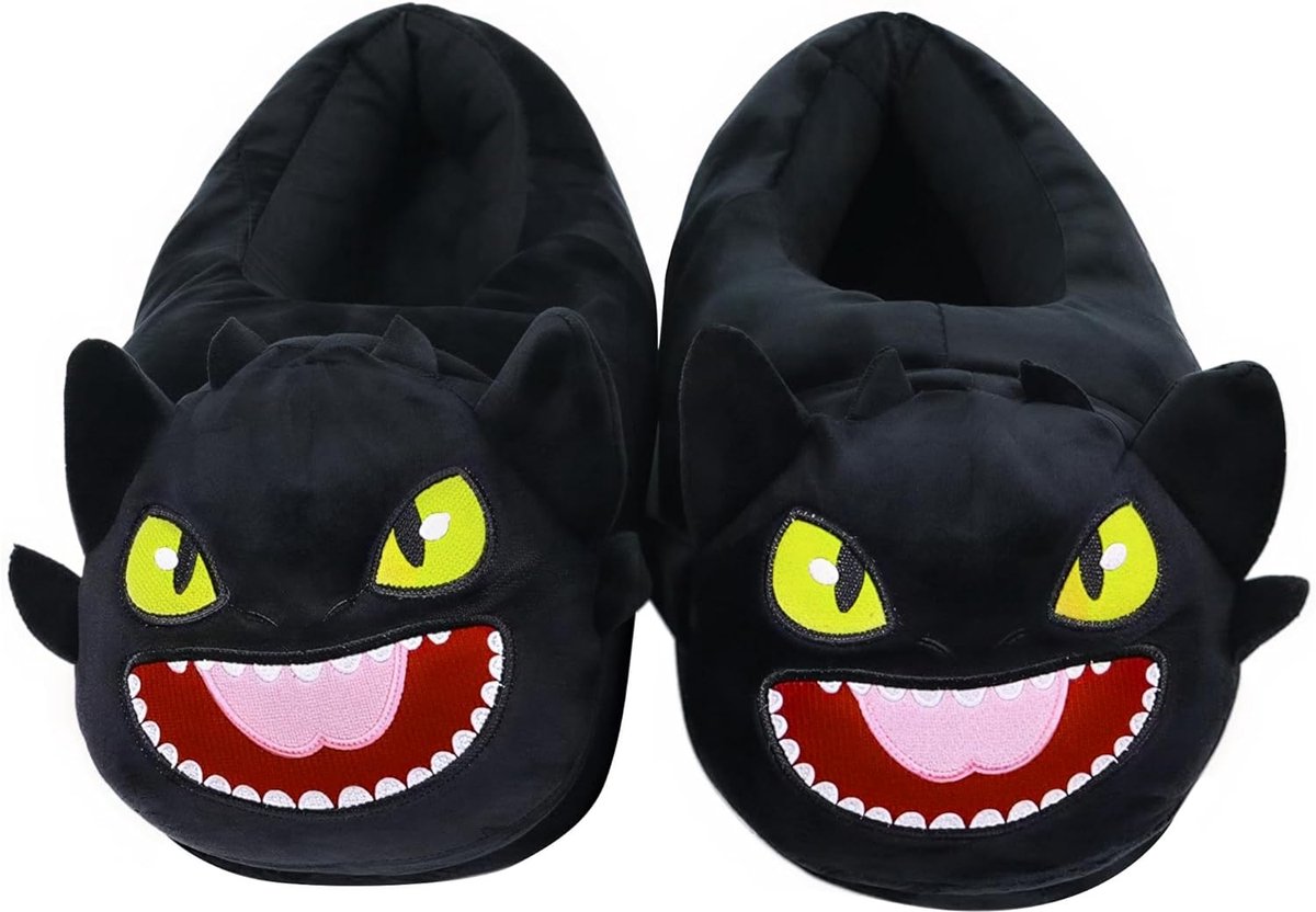Thijox - Dracarys Binnen Warme Winterslippers - Zachte Pluche Grappige Stripslippers voor Volwassenen, Kinderen en Tieners - Perfecte Thuis Slippers v