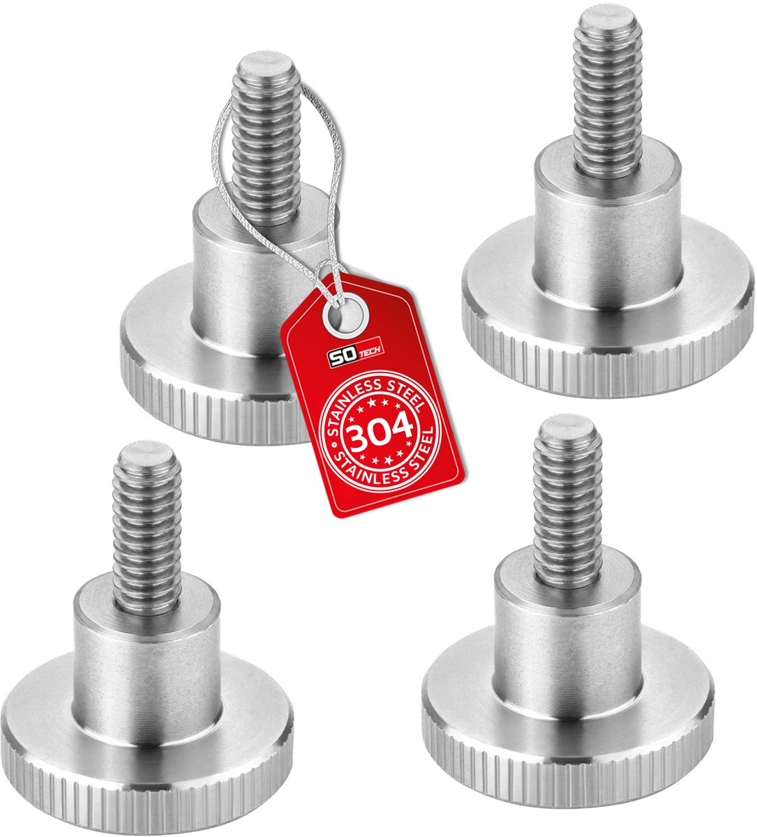 Kartelschroef (hoog) M4x10 roestvrij staal SS304 (VE4)
