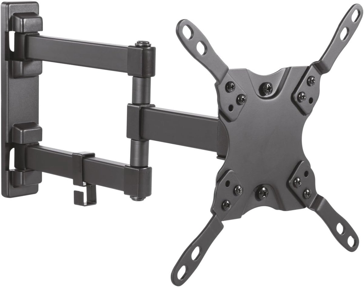 Thijox - Wandhouder voor 13-42 inch Schermen, Draaibaar en Kantelbaar, Uittrekbare Arm, Tot 20 kg, Staal, Zwart, Professionele Installatie