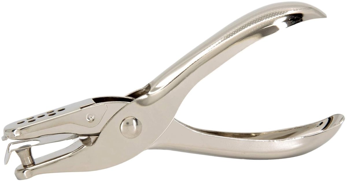 Thijox - 1-Gaats Perforator 6MM Zilver - Hoge Prestatie Papierperforator voor Meerdere Vellen - Ergonomische Handgrepen - Perfect voor Cadeaukaarten e