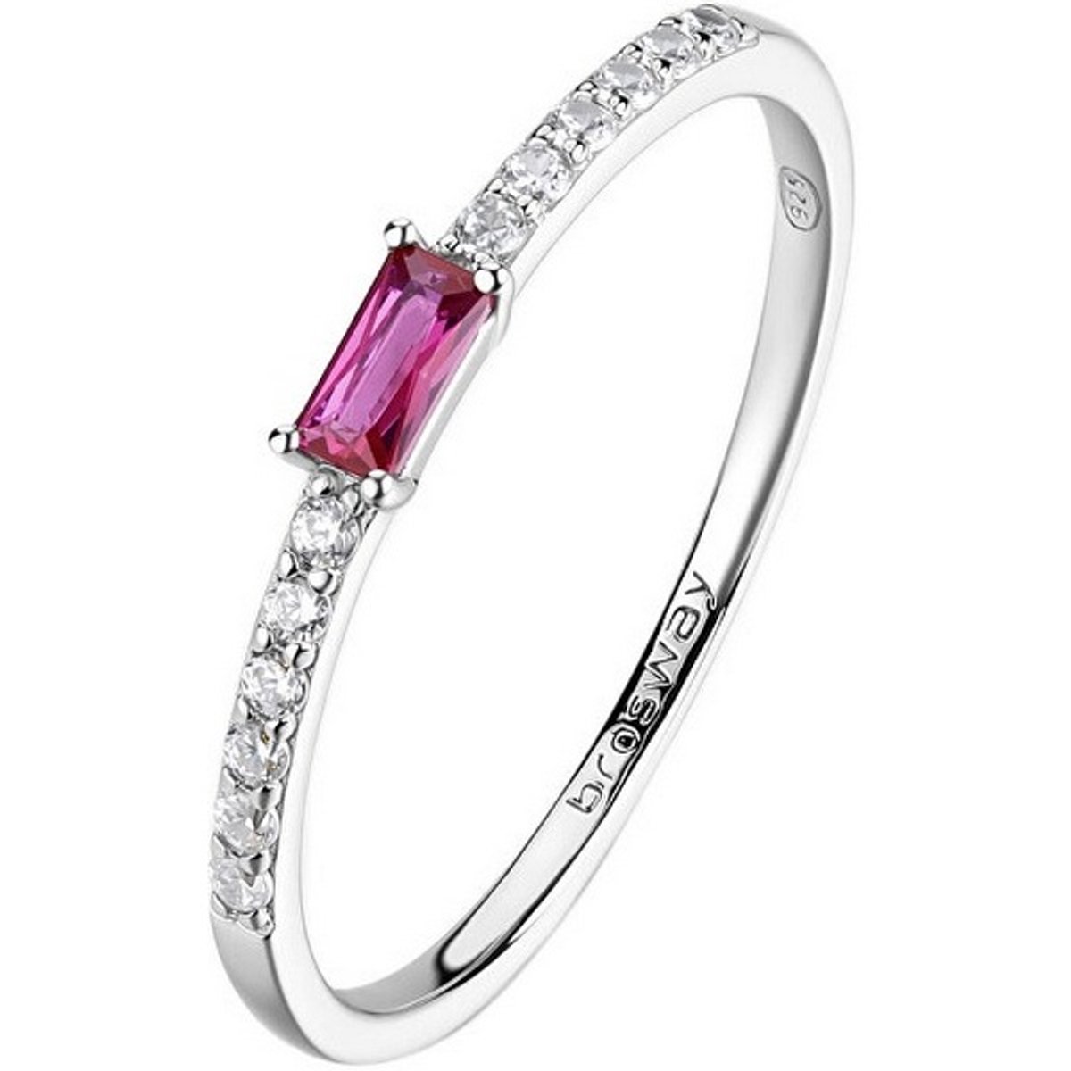 BROSWAY FANCY FPR143 - 50 MM - ZILVEREN RING MET ROZE/TRANSPARANTE ZIRKONIA'S 1 STUK