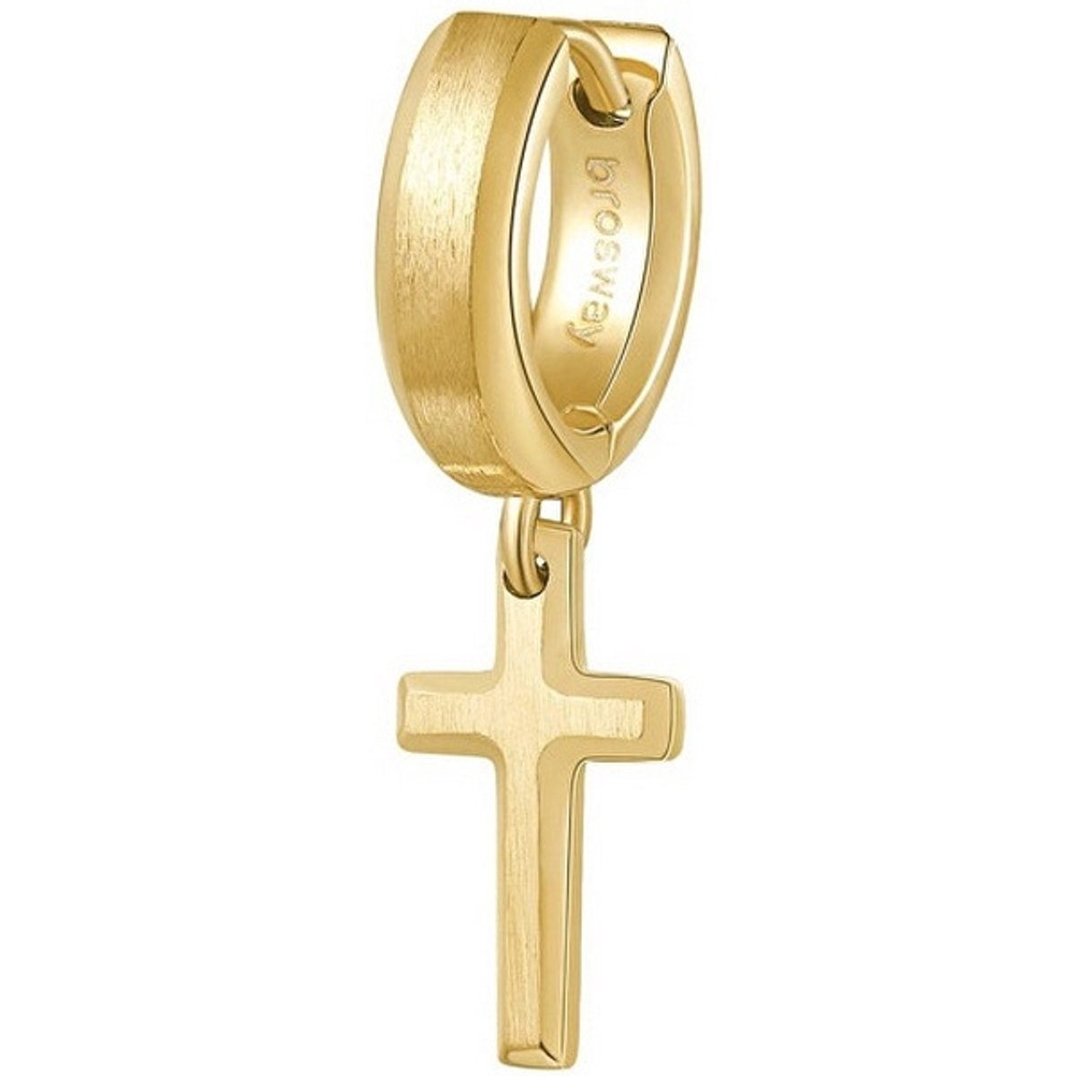 BROSWAY INK BIK29 GOLD-PLATED KRUIS OORHANGER 1 STUK