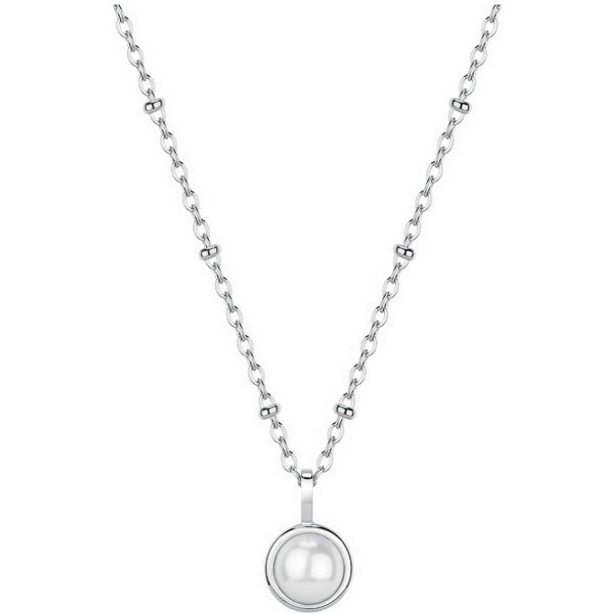 BROSWAY ESSENTIAL BNL133 ZILVEREN KETTING MET PAREL 1 STUK
