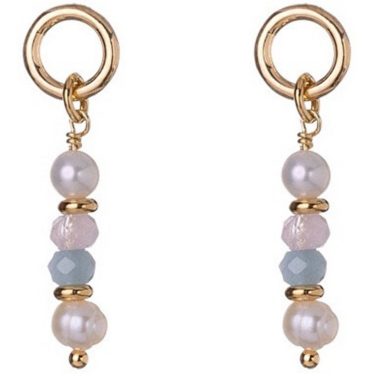 ALISIA AL4512.01.000 GOLD-PLATED OORHANGERS MET PARELS EN MORGANIET 1 PAAR
