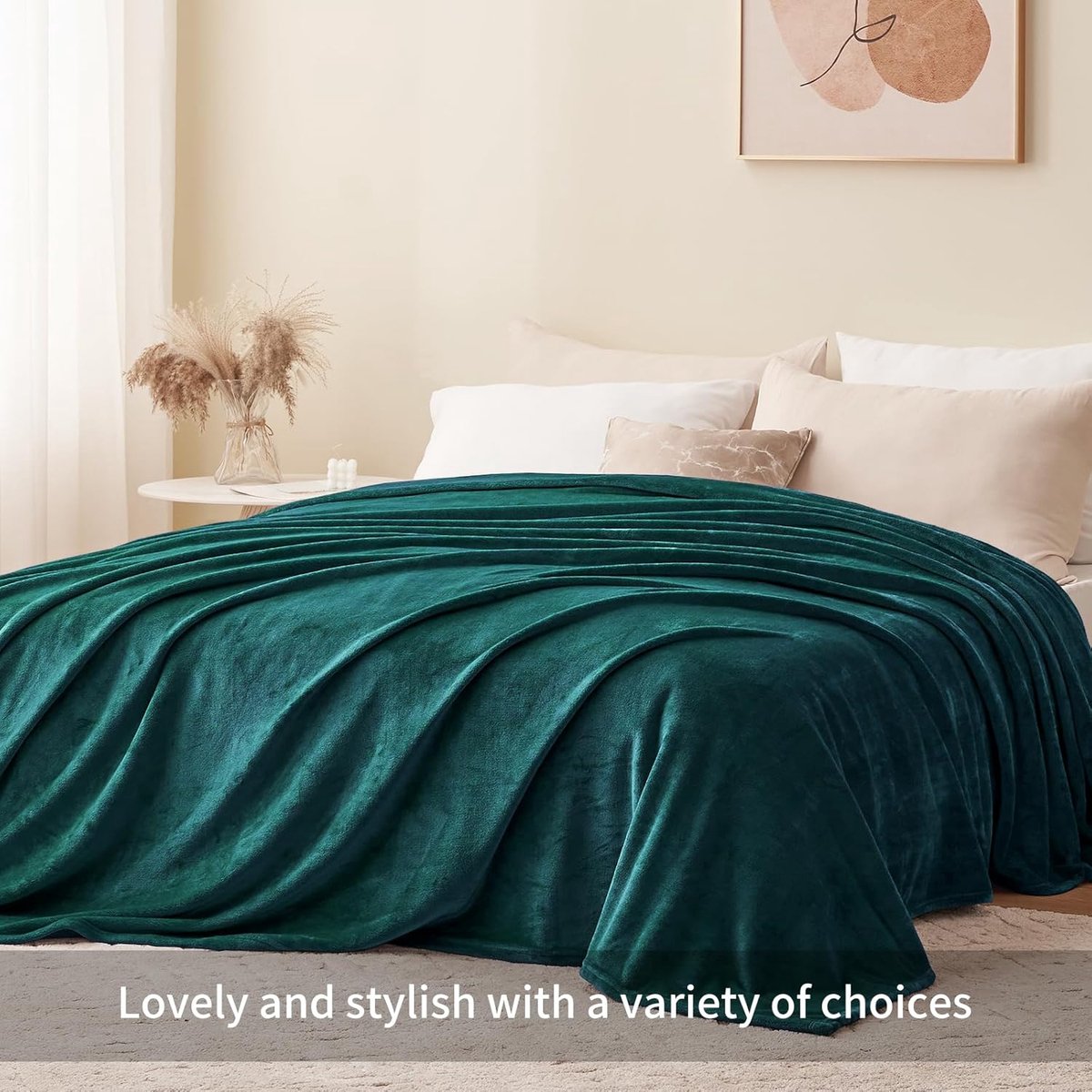 Thijox - Aisbo Fleecedeken 220 x 240 cm, Grote Bankdeken, Warm Flanel Microvezel, Donkergroen, Ideaal voor Feest, Camping en Thuisgebruik