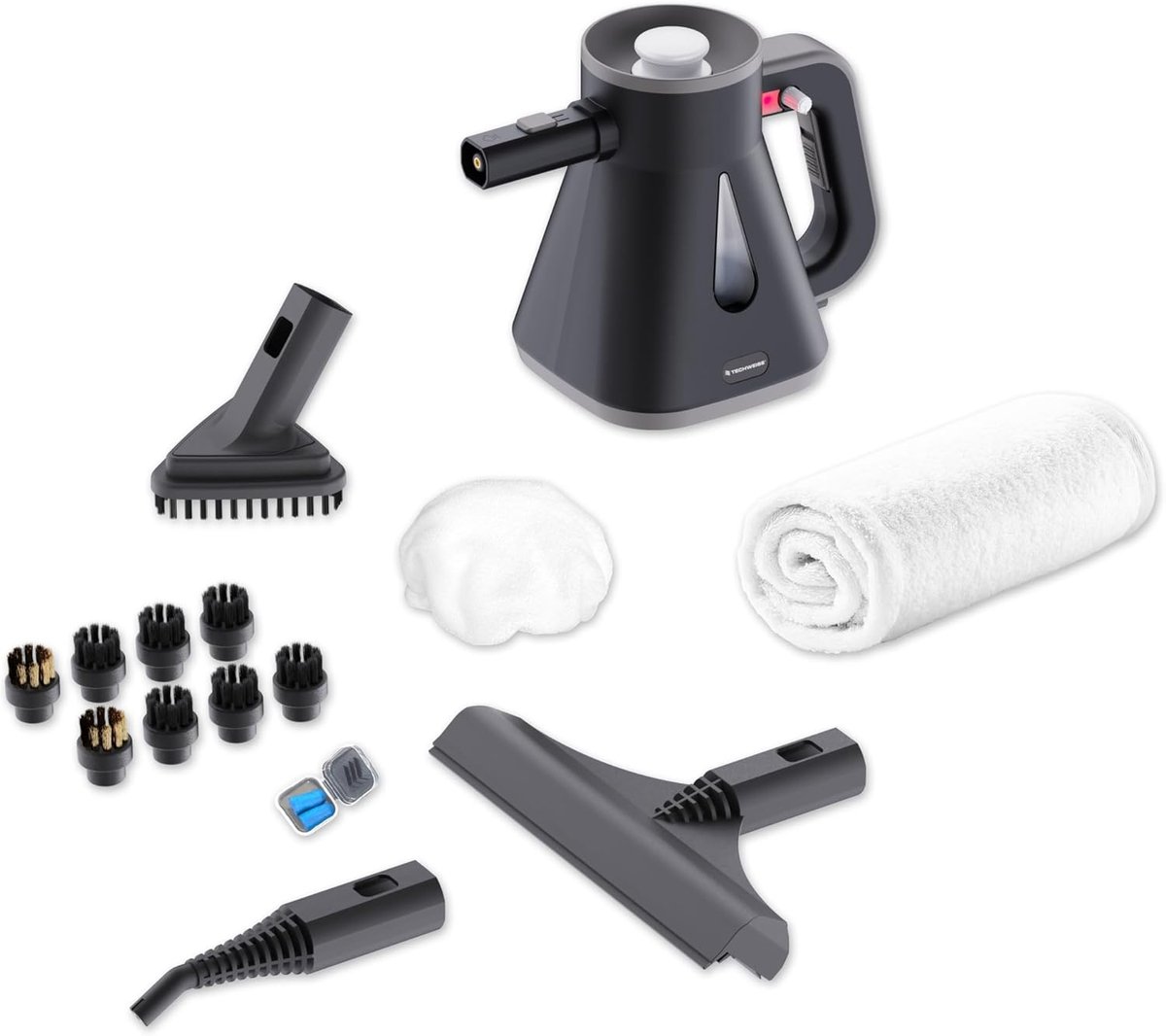 Thijox - Compacte Handstoomreiniger 900ml - 2,6 Bar, 1200W - 15 Accessoires - Natte & Droge Stoom - Ideaal voor Keuken, Badkamer en Auto