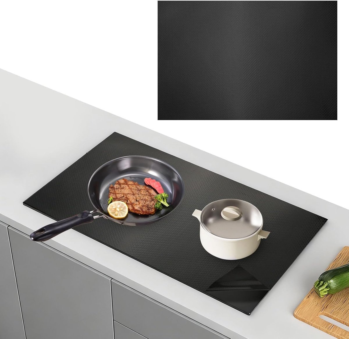 Thijox - Grote Inductiekookplaat Beschermmat 54 x 90 cm - Multifunctionele Siliconen Inductiebescherming - Warmte-isolerende Pad voor Keuken, Camping