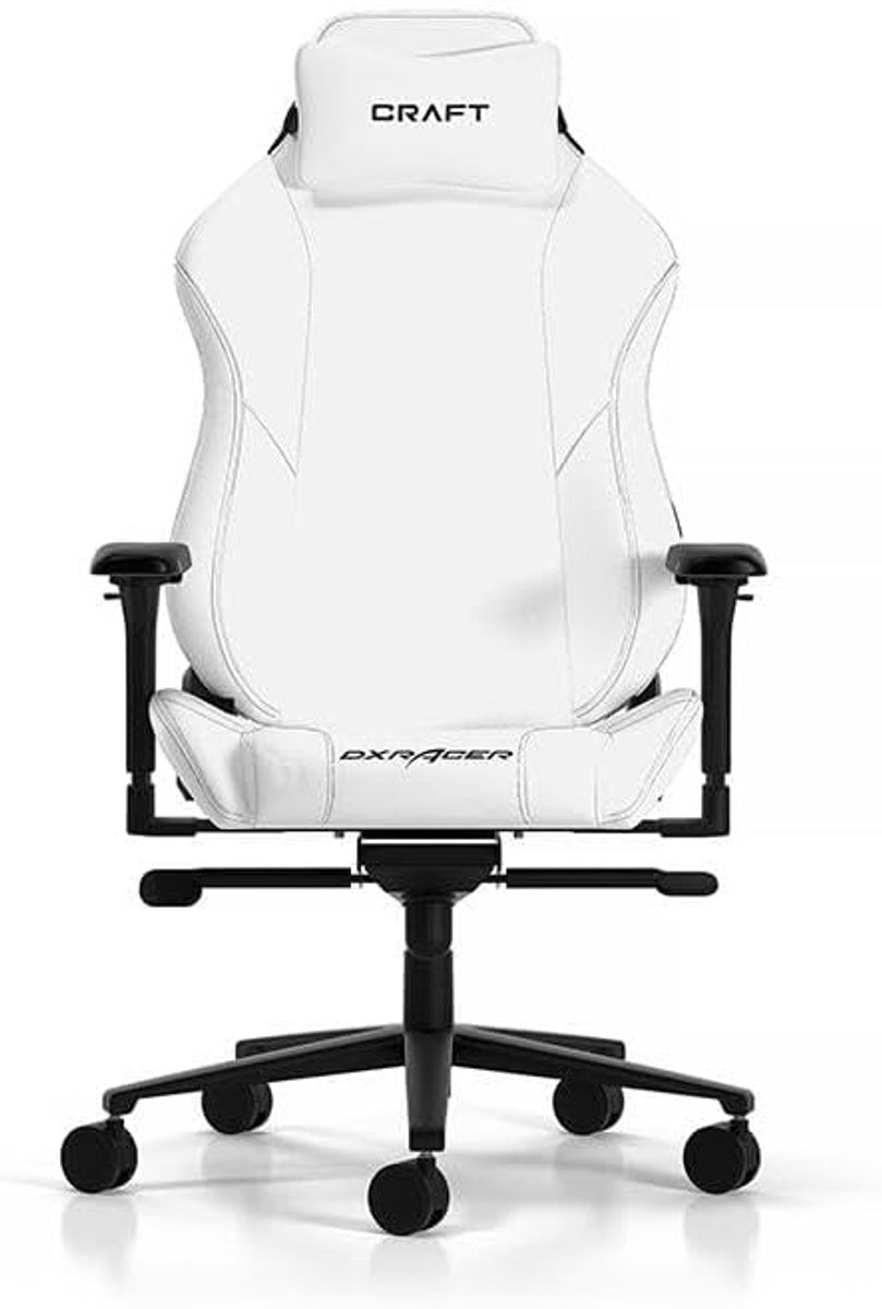 Thijox - Gamestoel DXRacer Craft C001-W-N Wit - Ergonomische Gamingstoel met Hoogwaardige Kussen, Verstelbare Armleuningen en Luxe Design voor Thuis e