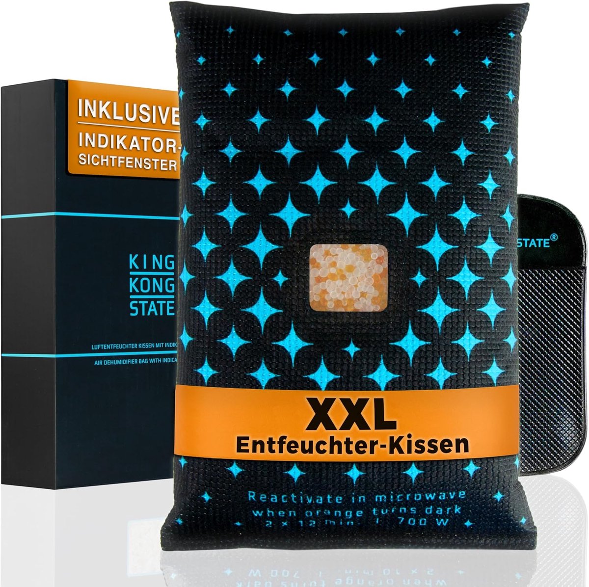 Thijox - King Kong State Luchtontvochtiger voor Auto's XXL 1,2 kg - Effectief Ontvochtigingskussen voor Beslagen Autoruiten met Indicatorvenster en An