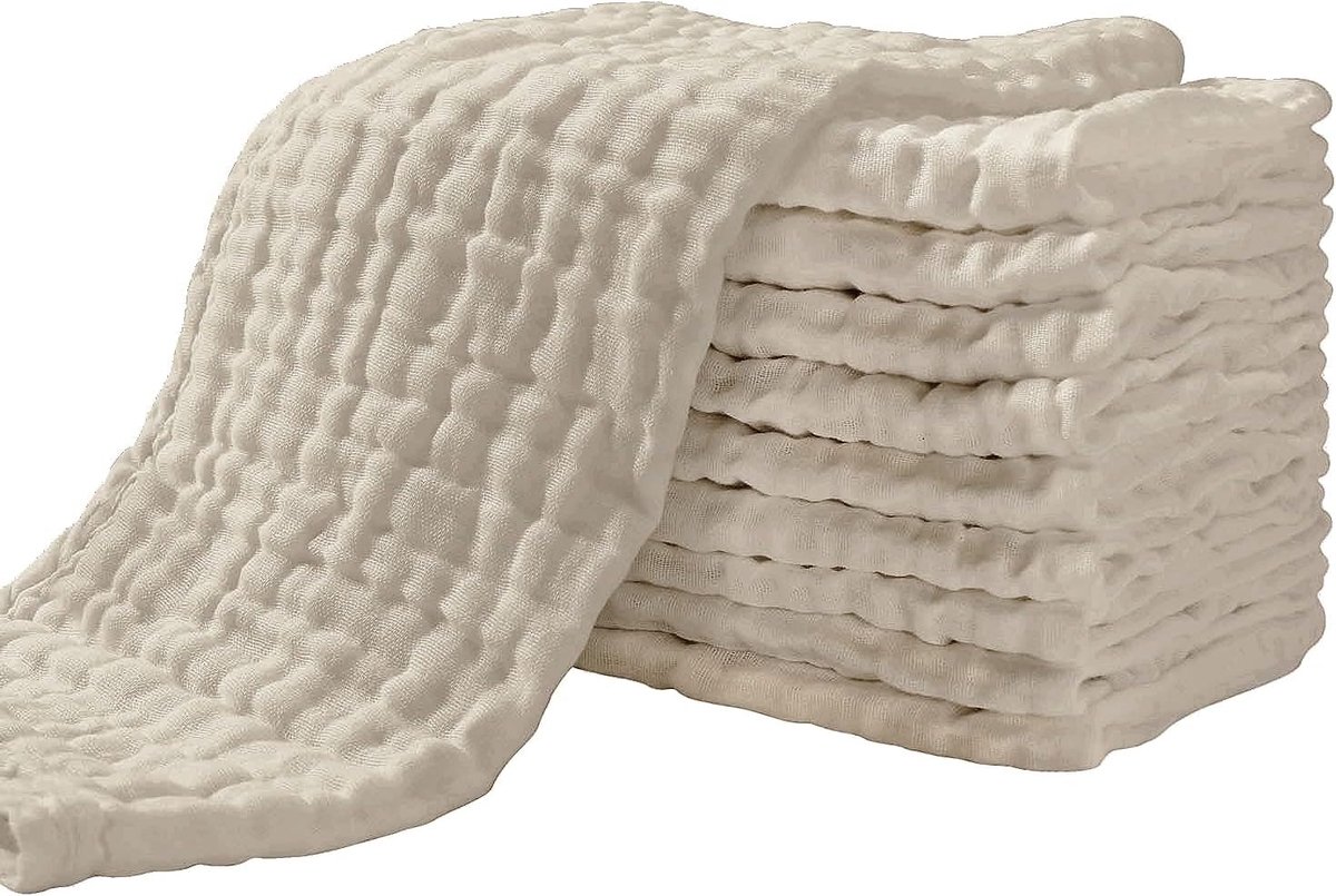 Thijox - Luiers Spuugdoeken 10 Stuks, 100% Katoen, 6 Lagen, Absorberend, Vouwluiers 27x50 cm voor Baby, Wasdoeken voor Kinderen, Ideaal voor Voeden en