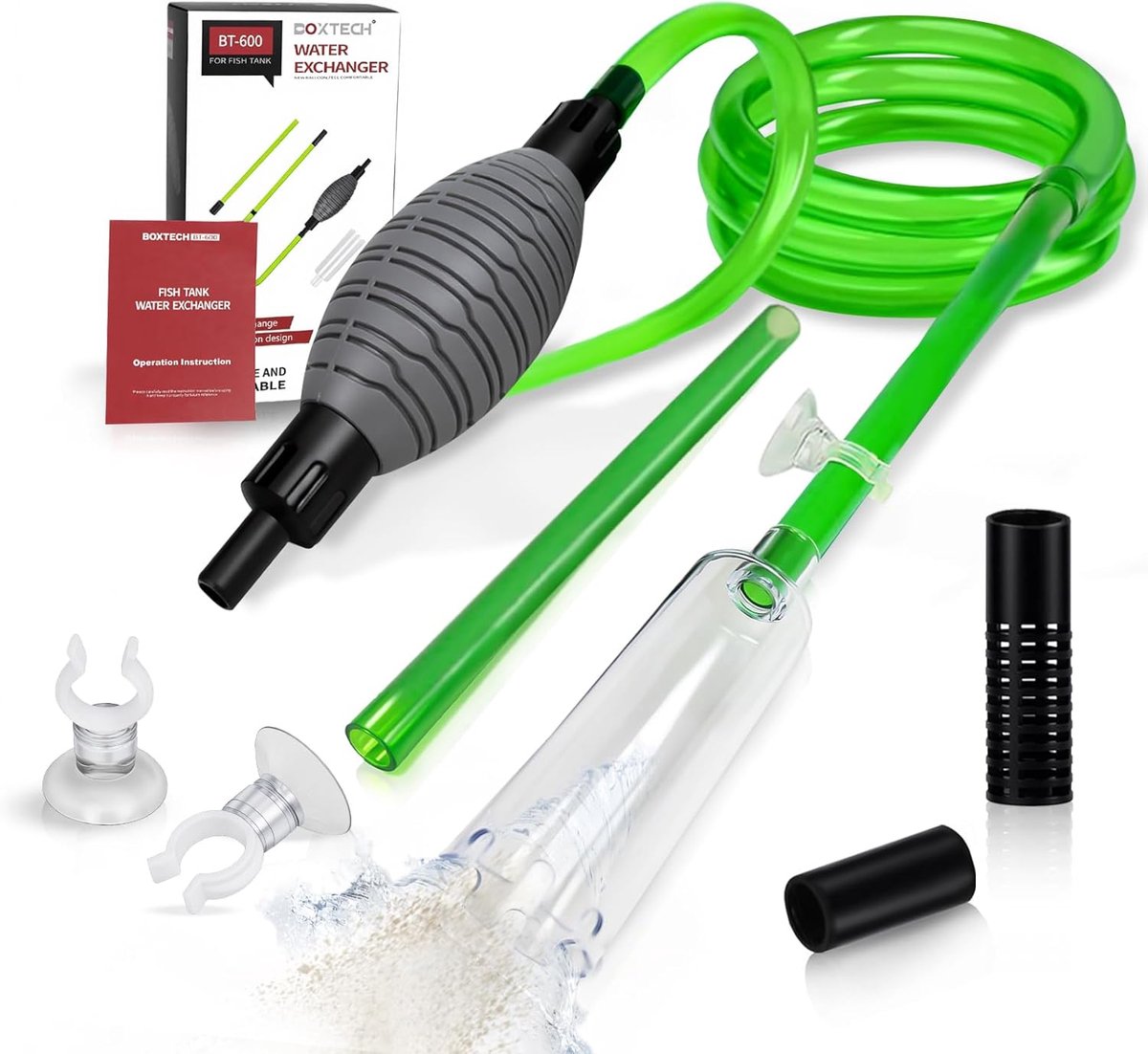Thijox - Aquarium Vistank Waterwisselaar Vacuüm Sifon Kit - 3 in 1 Grindreiniger Pomp Zandreiniger voor Eenvoudig Afvoeren en Watervervangen in Vistan
