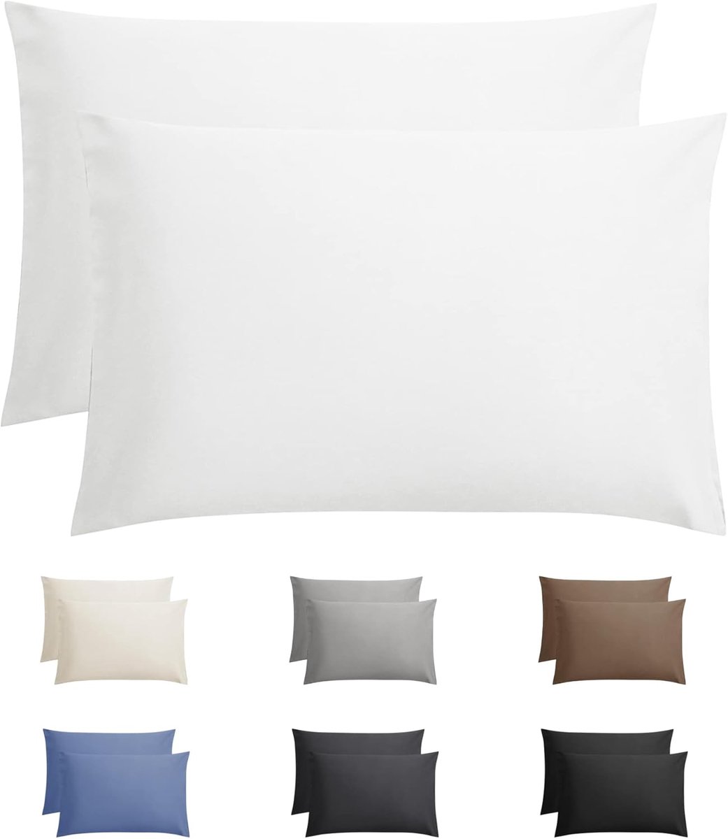 Thijox - Kussenslopen 60x70 - 2 Stuks - 100% Katoen - Hotelsluiting - Wit - Perfect voor Kinderen en Extra Comfort op Bed of Bank