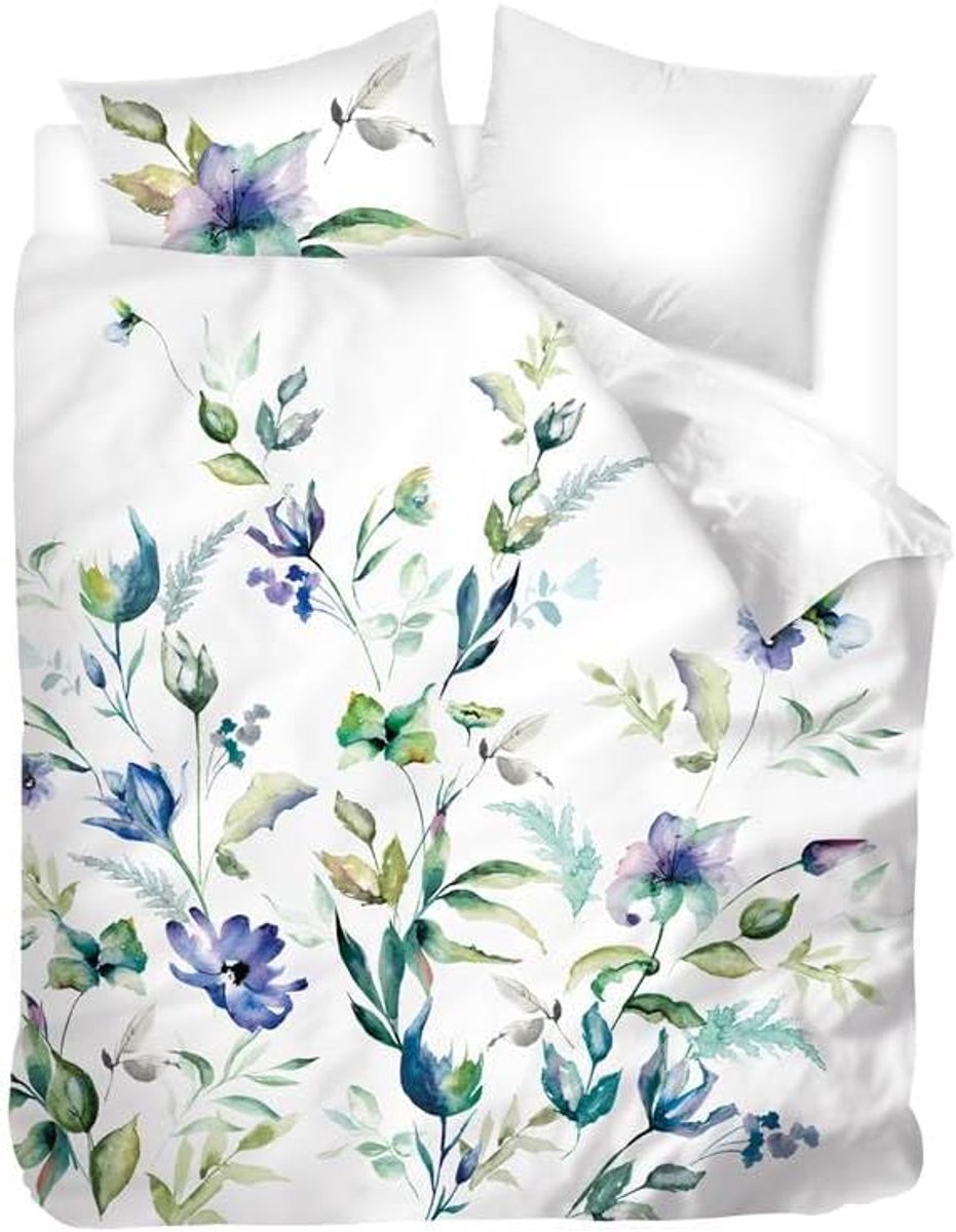 Thijox - Snoozing Hailey Dekbedovertrek 200 x 200/220 cm - Groen - Inclusief 2 Kussenslopen 60 x 70 cm - Hoogwaardige Katoen - Perfect voor Slaapkamer