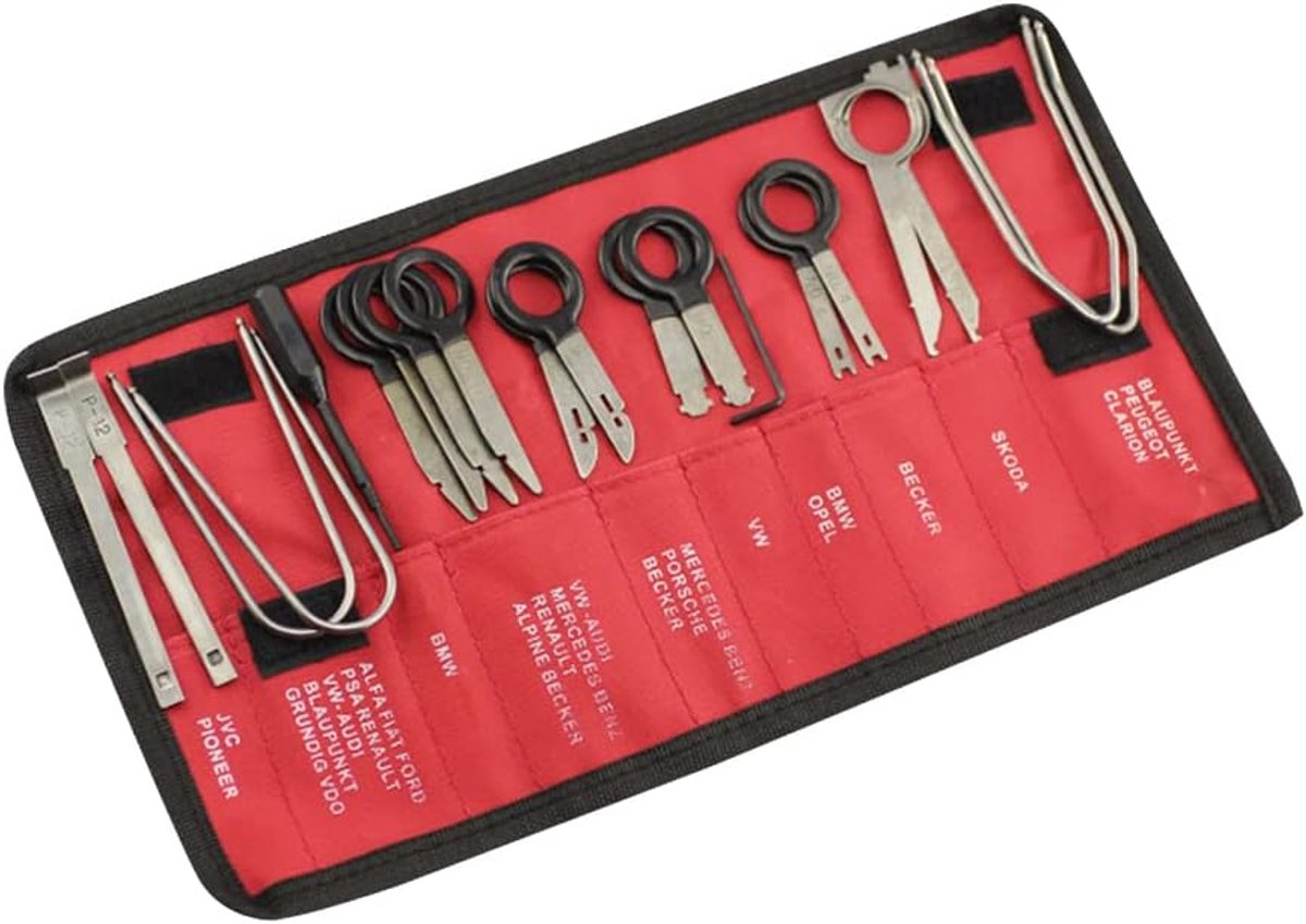 Radio verwijdertool set 20-delig - Professioneel gereedschap - Beschadigt geen apparatuur - Makkelijk in gebruik - ShopVlot
