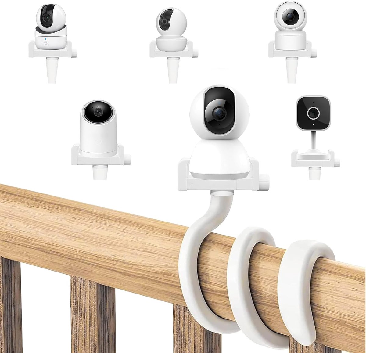 Thijox - Babyfoonhouder, Flexibele Buigbare Babycamerahouder voor Draagbare Babymonitor tot 10 cm - Ideaal voor Kinderen, Ledikant en Boekenkast