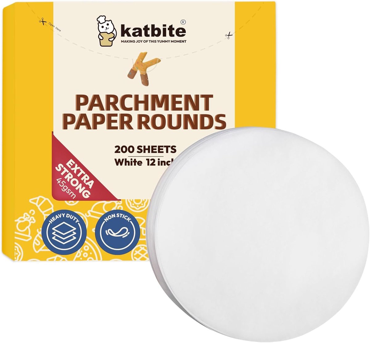 200 Stuks Bakpapier Rond - Anti-aanbak & Hittebestendig - Voor Oven & Airfryer - Ø30,5 cm