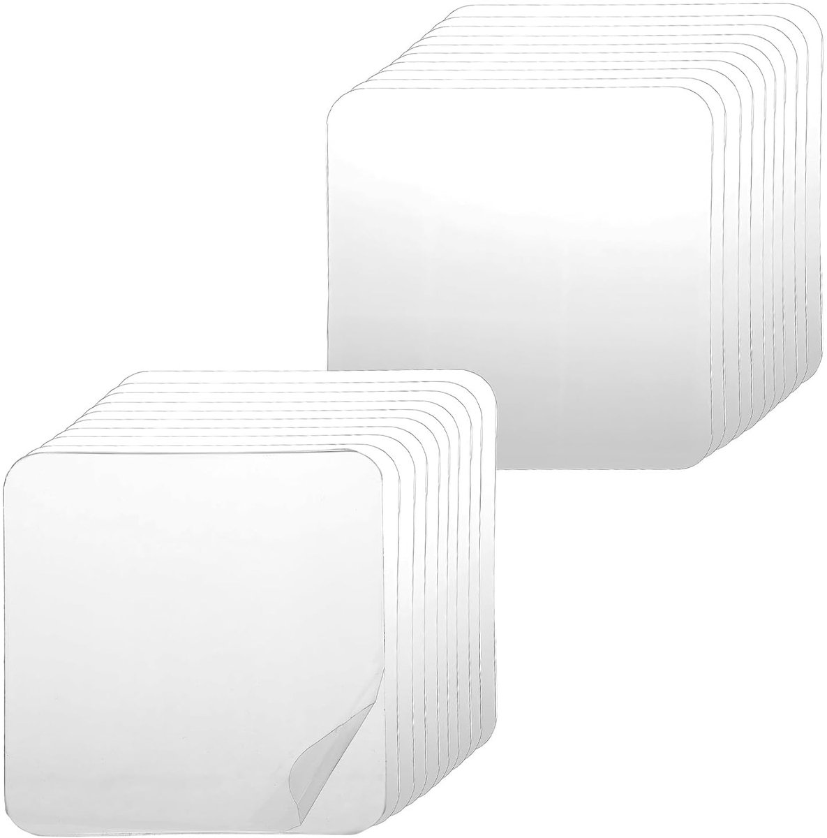 Thijox - 20 stuks Dubbelzijdige Kleefpads, Extra Sterk Transparant Plakband, Vierkant Zelfklevend Rubber voor Muren, Tapijt, Ambachten en Notities