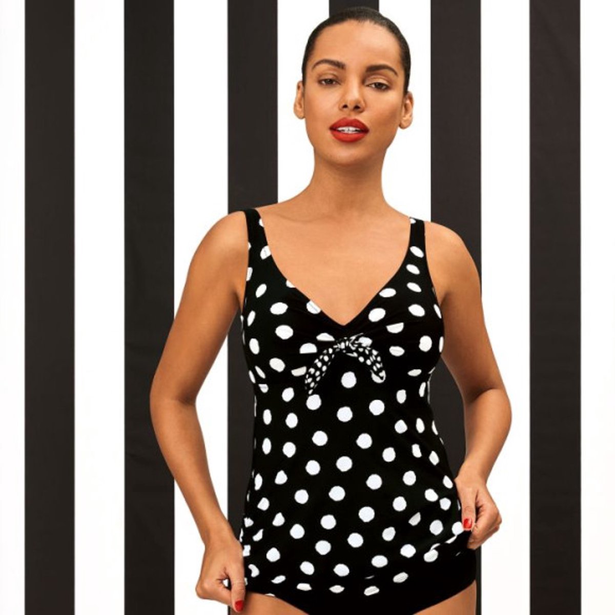 Rosa Faia Summer Dot Alina Tankini Zwart Zwart-Wit