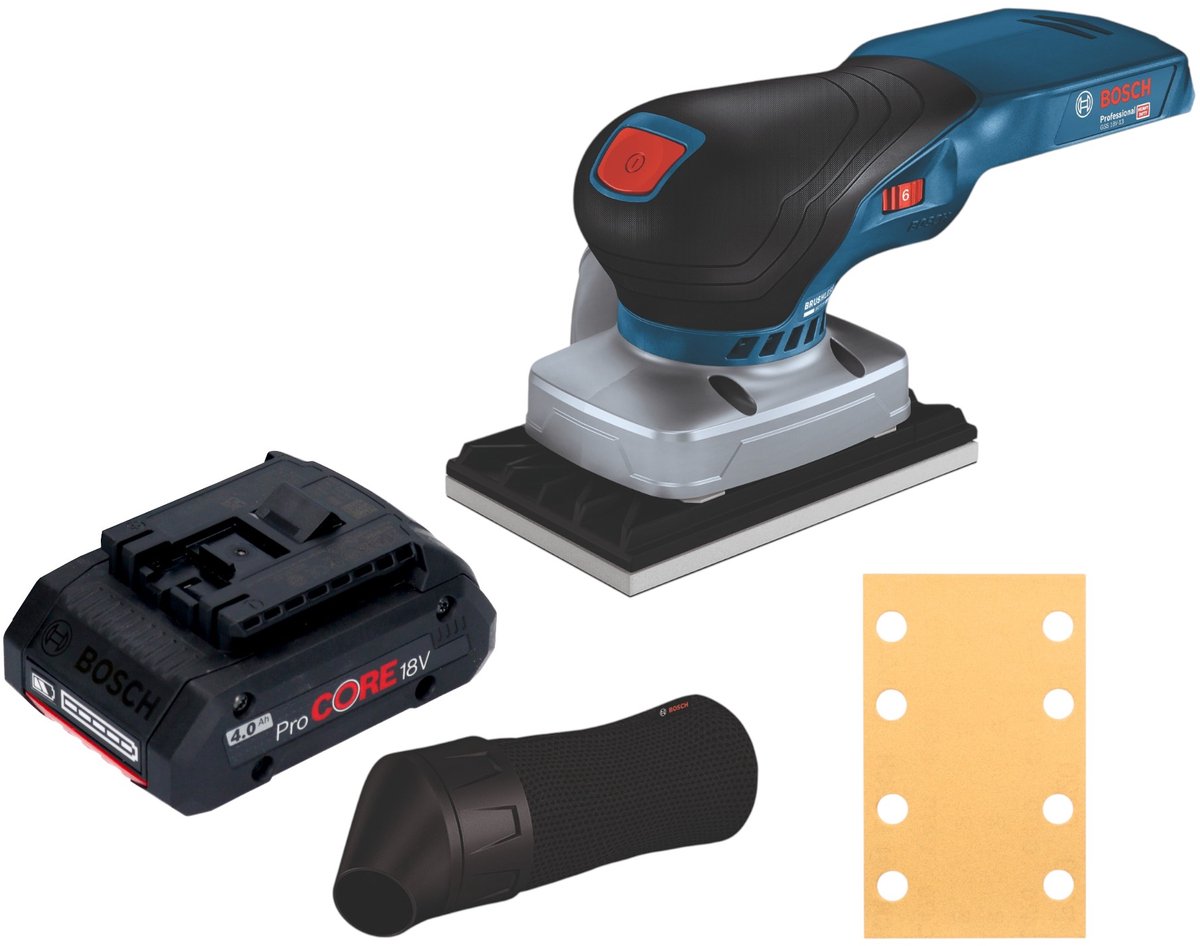 Bosch GSS 18V-13 Professional accu-excentrische schuurmachine 18 V 100 x 110 mm + 1x ProCORE-accu 4,0 Ah - zonder oplader