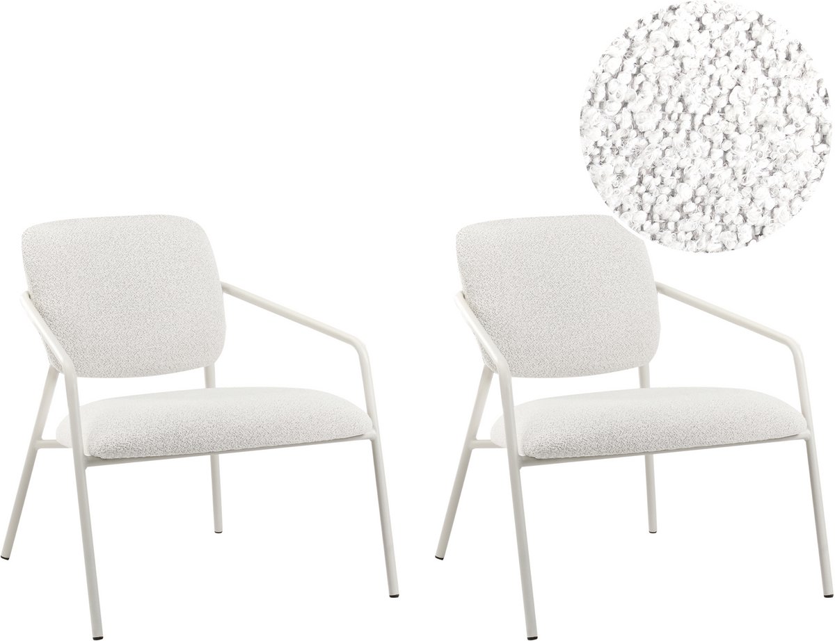 LOA - Set van 2 fauteuils - Gebroken wit - Polyester