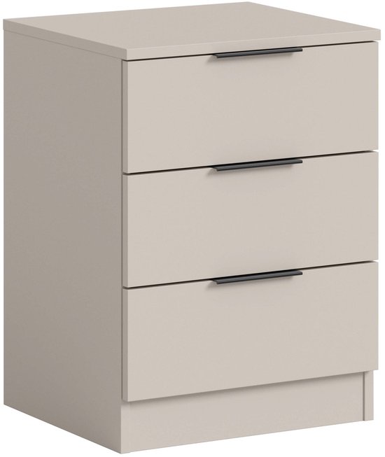 Nachtkastje met drie lades, beige.