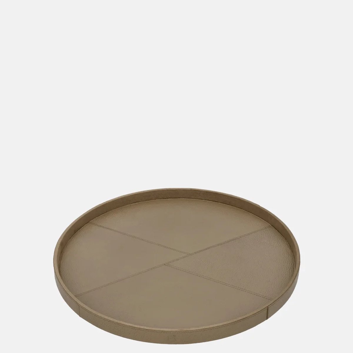 Chamada Lauren leren dienblad rond effen M taupe