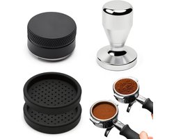 Tamper en Leveler Set van 51 mm van Roestvrij Staal met Siliconenmatten voor Espresso, Koffie Accessoires voor Thuis, Café en Kantoor