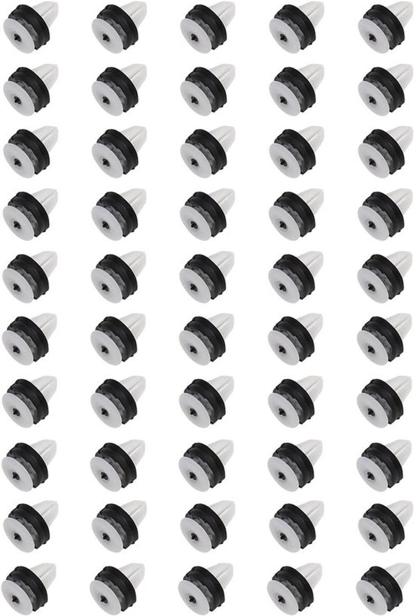 Deurkaart Interieur Trim Paneel Clips Kit - Panelen - 50 Stuks - Wit Plastic - Bevestigingshouder - Compatibel met Ford Focus Fiesta Land Rover - Wit - LR013135 - Rubberen Lip - Geschikt voor Deur Montage Clips - Kunststof