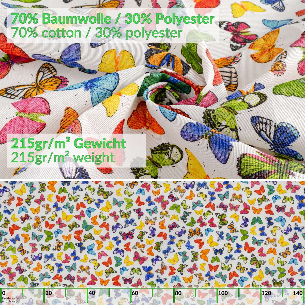 ANRO Tafelkleed Kleurrijke vlinders Meerkleurig 300x140cm Rechte rand Afwasbaar Waterafstotend
