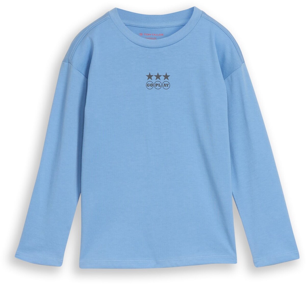 Tom Tailor - Oversized shirt met lange mouwen en print op de rug - Maat 116/122 - Light Blue