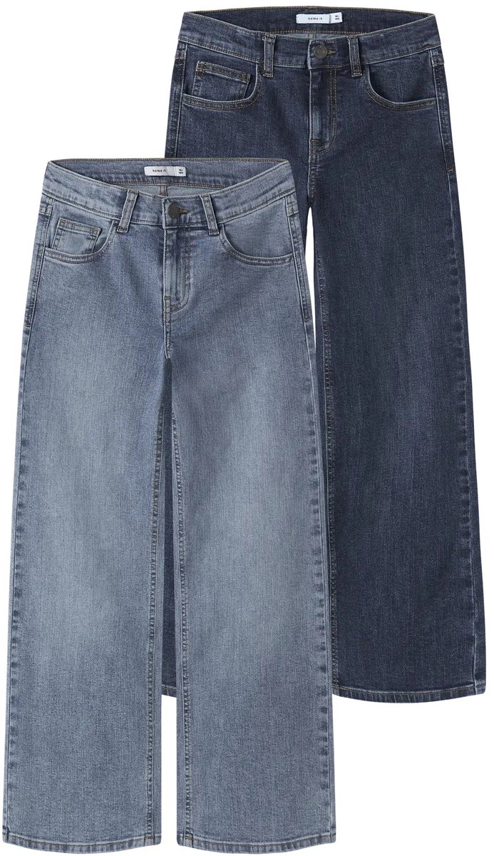 Name it 2 broeken meisjes - medium en dark blue - NKFrose - maat 122