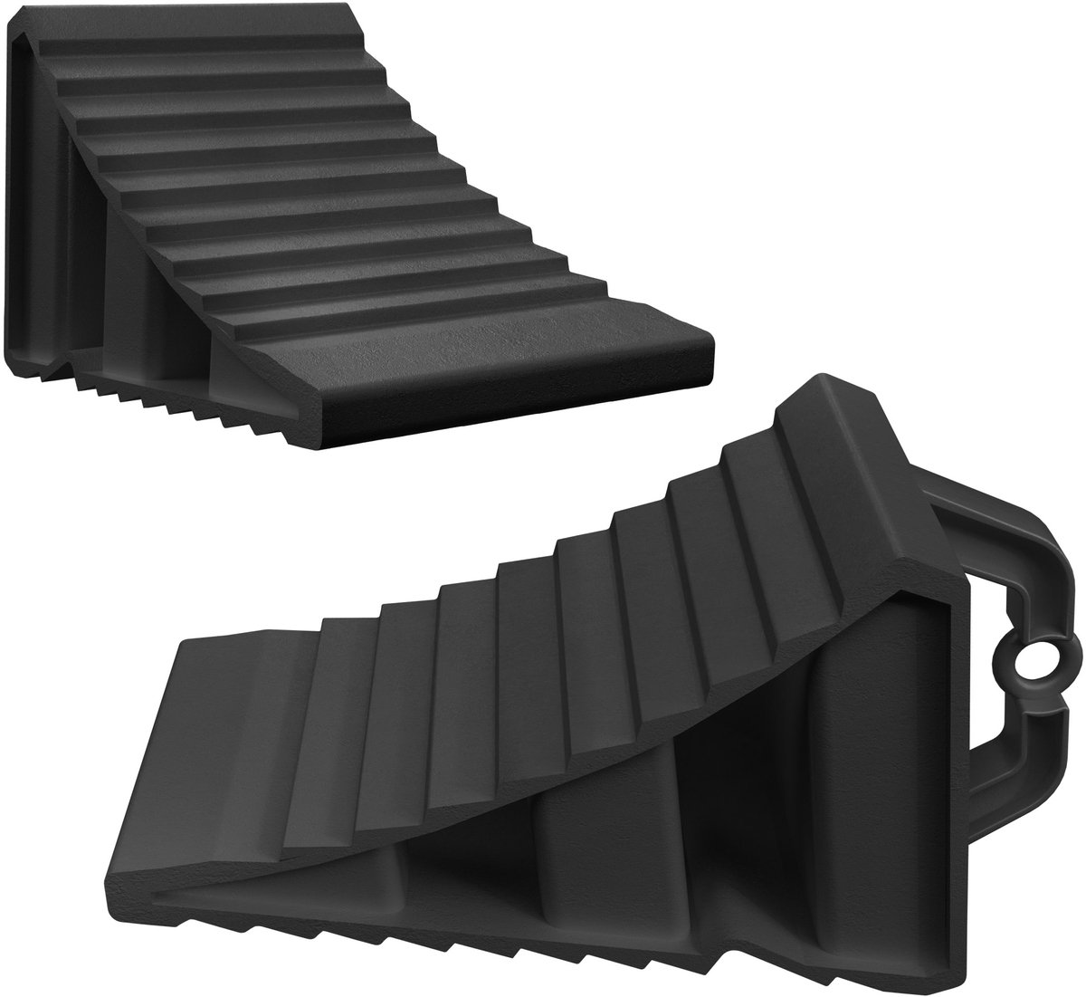 4 Stuks - Wielkeg - PP Kunststof - 20x11x12 cm - Wielwig Met Handvat - Antislip Onderzijde - Geschikt voor Auto, Caravan, Camper & Aanhangwagen - Zwart - NAIZY
