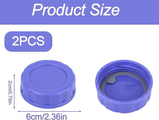 SnelShoppen - 2 Stuks Babyflesdop voor Pigeon & Lansinoh Flessen - Lekvrij, Perfect voor Reizen & Vervangingsdeksels - BPA Vrij, Siliconen, Paars van Snelshoppen — afbeelding 5